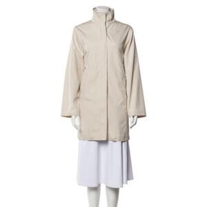 Fendi Authentic Solid Cream Beige Long Sleeve Vintage Coat Jacket Large